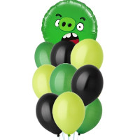 Букет шариков Angry Birds зеленый