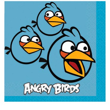 Салфетки Angry Birds голубые