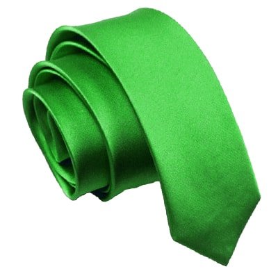 Узкий галстук зеленый