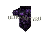 Узкий галстук Мистический символ фиолетовый