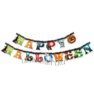 Гирлянда-буквы Happy Halloween разноцветная