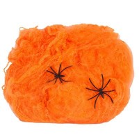 Паутина с пауками оранжевая