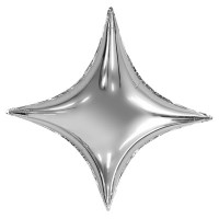 Шар звезда 4х-конечная серебряная
