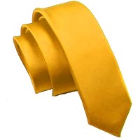 Узкий галстук желтый