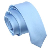 Узкий галстук голубой