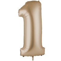 Шар Цифра 1 Сатин Cream