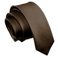 Узкий галстук коричневый