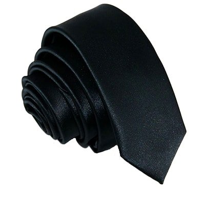Узкий галстук черный