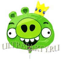 Шар Angry Birds зеленый, 40*30 см