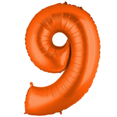 Шар Цифра 9 оранжевая