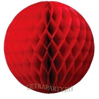 Бумажный шар красный, 30 см