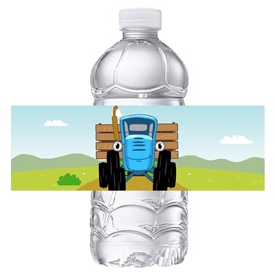 Набор наклеек на бутылки Синий Трактор
