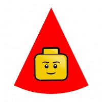 Колпак Лего красный, 6 шт