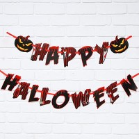 Гирлянда-буквы Happy Halloween кровь