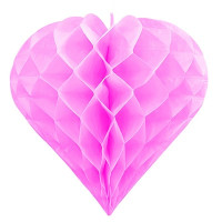 Бумажное сердце розовое, 20 см