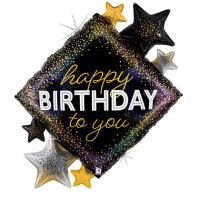 Шар ФИГУРА HAPPY BIRTHDAY TO YOU Звезды
