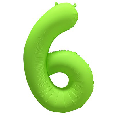 Шар цифра 6 неон зеленый