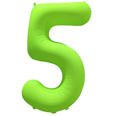 Шар цифра 5 неон зеленый