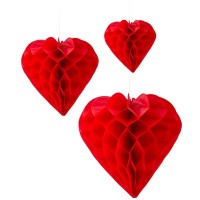 Бумажные шары Сердце красные