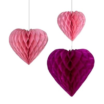 Бумажные шары Сердце розовые