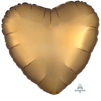 Шар Сердце сатин золотое
