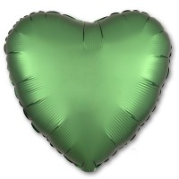 Шар Сердце сатин зеленое