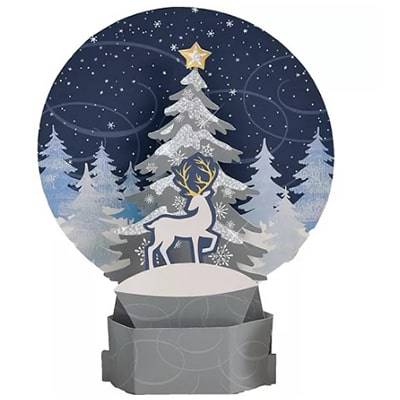 Снежный шар /Новогодний декор/ Шар со снегом Новый год 16 см в ассортименте (свет)