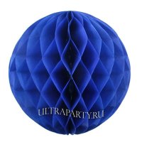 Бумажный шар синий, 30 см